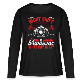 Night Shift Firefighter Volunteer Fire Hose - Frauen Premium Bio Langarmshirt - Schwarz - Vorne - Julia (174cm)