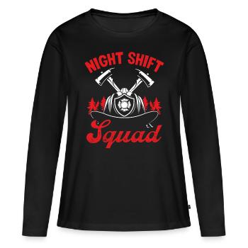 Night Shift Squad Firefighter Fire Mask Fire Hose - Frauen Premium Bio Langarmshirt - Schwarz - Vorne - Julia (174cm)