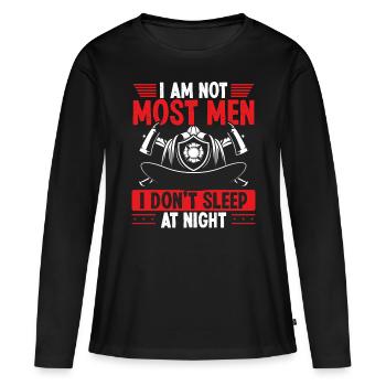 Night Shift Firefighter I am not most Men Firemen - Women's Premium Organic Long Sleeve Shirt - black - Front - Julia (174cm)
