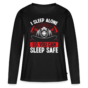 Firefighter Wife Girlfriend Night Shift Firemen - Women's Premium Organic Long Sleeve Shirt - black - Front - Julia (174cm)