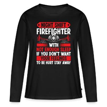 Night Shift Firefighter Fire Hose Mask Firemen - Frauen Premium Bio Langarmshirt - Schwarz - Vorne - Julia (174cm)