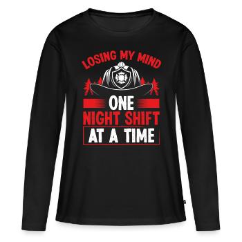 Firefighter Losing my Mind Night Shift Firemen - Women's Premium Organic Long Sleeve Shirt - black - Front - Julia (174cm)