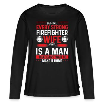Firefighter Wife Marriage Night Shift Firemen - Women's Premium Organic Long Sleeve Shirt - black - Front - Julia (174cm)