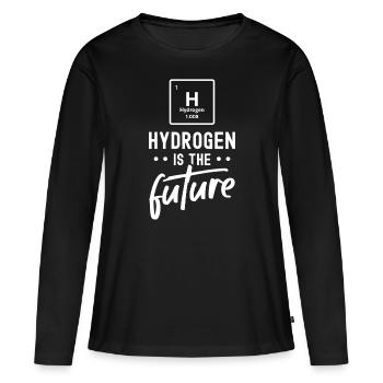 L’hydrogène est l’élément hydrogène du futur - T-shirt manches longues Premium bio Femme - noir - Devant - Julia (174cm)