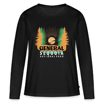 General Sequoia Nationalpark Mammutbäume Nevada - Frauen Premium Bio Langarmshirt - Schwarz - Vorne - Julia (174cm)