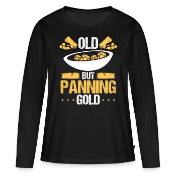 Gold Miner Old but panning Gold Prospector Panner - Women's Premium Organic Long Sleeve Shirt - black - Front - Julia (174cm)
