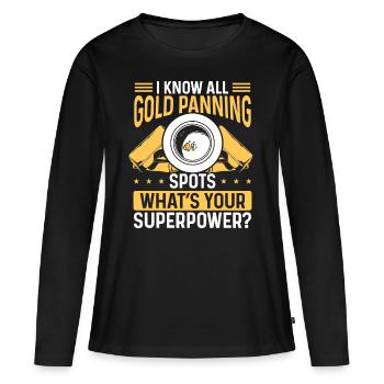 Gold Panning Prospector Gold Mining Gold Panner - Women's Premium Organic Long Sleeve Shirt - black - Front - Julia (174cm)