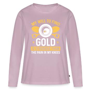 Panner Knee Pain Prospector Miner Gold Digging - Frauen Premium Bio Langarmshirt - Altrosa - Vorne - Julia (174cm)