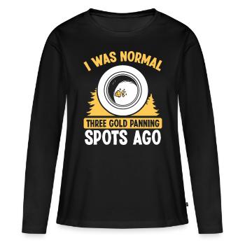 Gold Panning Spot Prospector Gold Panner Miner - Women's Premium Organic Long Sleeve Shirt - black - Front - Julia (174cm)