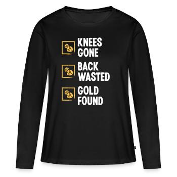 Prospecteur Blessure au genou Douleur au dos Panner Digging - T-shirt manches longues Premium bio Femme - noir - Devant - Julia (174cm)