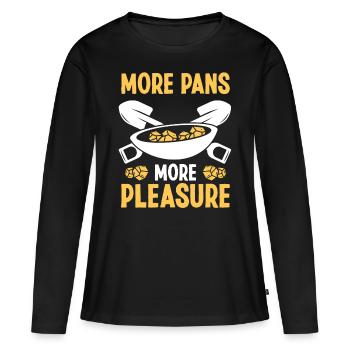 Panner Plus de casseroles Plus de plaisir Prospecteur Mineur - T-shirt manches longues Premium bio Femme - noir - Devant - Julia (174cm)