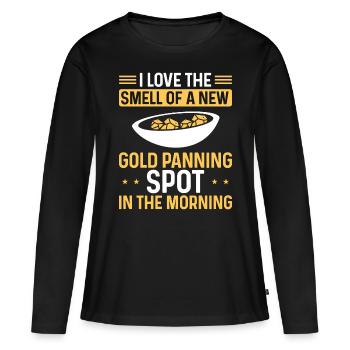 Panning Spot Prospector Panner Gold Mining Miner - Frauen Premium Bio Langarmshirt - Schwarz - Vorne - Julia (174cm)