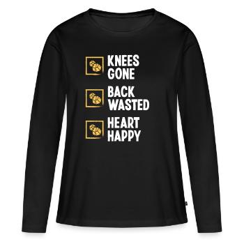 Panner Knee Pain Back injury Gold Prospector Miner - Women's Premium Organic Long Sleeve Shirt - black - Front - Julia (174cm)