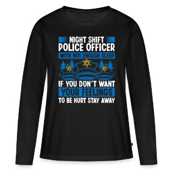 Night Shift Policeman Hat Car Police Officer - Frauen Premium Bio Langarmshirt - Schwarz - Vorne - Julia (174cm)
