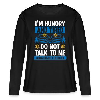 Night Shift Policeman Tired Police Officer - Frauen Premium Bio Langarmshirt - Schwarz - Vorne - Julia (174cm)