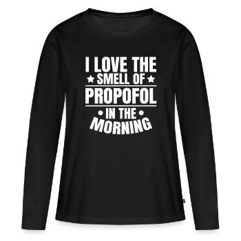 Geruch Von Propofol Anästhesist Anästhesie - Frauen Premium Bio Langarmshirt - Schwarz - Vorne - Julia (174cm)