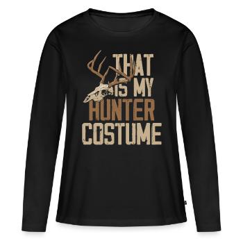 Chasseur de cerfs Buck Halloween - T-shirt manches longues Premium bio Femme - noir - Devant - Julia (174cm)