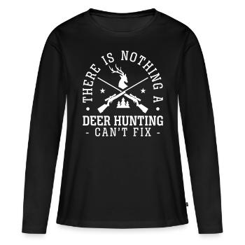 Chasseur de cerfs de cerfs de Chevreuil il y a - T-shirt manches longues Premium bio Femme - noir - Devant - Julia (174cm)