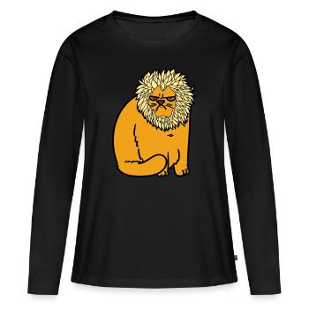 zoo animaux zoo lion chat zoologie bien-être animal mal - T-shirt manches longues Premium bio Femme - noir - Devant - Julia (174cm)