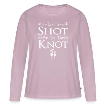 JGA Mariage Mariage Jungesellenabschied Party - T-shirt manches longues Premium bio Femme - rose poudré - Devant - Julia (174cm)