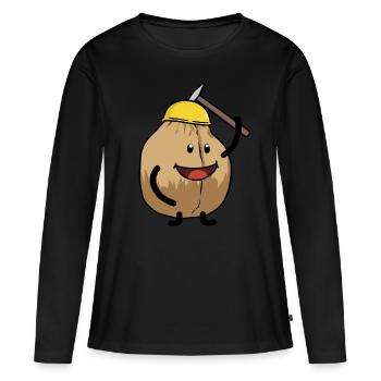 Coconut Hammer Casque Sécurité Travail - T-shirt manches longues Premium bio Femme - noir - Devant - Julia (174cm)