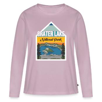Parc national du lac Oregon Crater Lake Randonnée Nature - T-shirt manches longues Premium bio Femme - rose poudré - Devant - Julia (174cm)