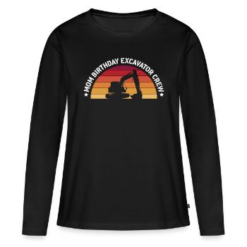 Mom Birthday Excavator Crew Shirt Gift - Women's Premium Organic Long Sleeve Shirt - black - Front - Julia (174cm)