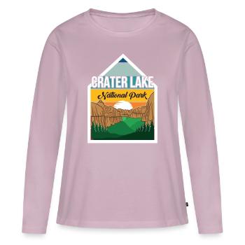 Parc national de Crater Lake Nature Mountain Randonnée oregon - T-shirt manches longues Premium bio Femme - rose poudré - Devant - Julia (174cm)