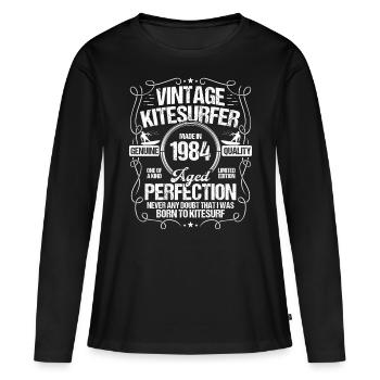 1984 Kiteboarding Kitesurfing Kitesurfer Born 1984 - Frauen Premium Bio Langarmshirt - Schwarz - Vorne - Julia (174cm)