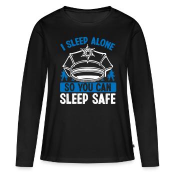 Quart de nuit Policier Épouse Fille Policier - T-shirt manches longues Premium bio Femme - noir - Devant - Julia (174cm)