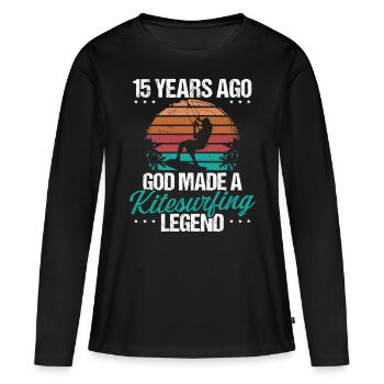 15 Birthday Kitesurf Legend Kiteboard 15 Year Old - Frauen Premium Bio Langarmshirt - Schwarz - Vorne - Julia (174cm)