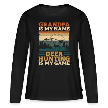 Chasseur de cerfs buck - T-shirt manches longues Premium bio Femme - noir - Devant - Julia (174cm)