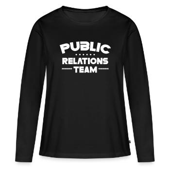 Team Öffentlichkeitsarbeit PR Public Relations Job - Women's Premium Organic Long Sleeve Shirt - black - Front - Julia (174cm)