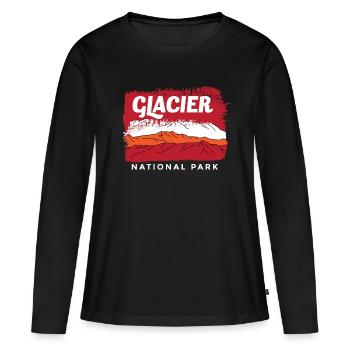 Glacier Souvenir Parc national des monts Montana - T-shirt manches longues Premium bio Femme - noir - Devant - Julia (174cm)