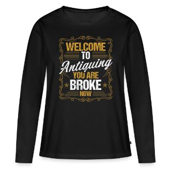 Antique Collecting broke now Treasure Hunter - Frauen Premium Bio Langarmshirt - Schwarz - Vorne - Julia (174cm)