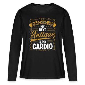 Antique Collecting is my Cardio Treasure Hunter - Frauen Premium Bio Langarmshirt - Schwarz - Vorne - Julia (174cm)