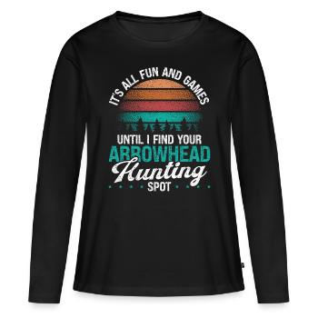 Arrowhead Hunting Spot Vintage Collector Humor - Frauen Premium Bio Langarmshirt - Schwarz - Vorne - Julia (174cm)
