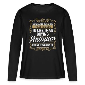 Antiquing Humor It was my Ex Treasure Hunter - Frauen Premium Bio Langarmshirt - Schwarz - Vorne - Julia (174cm)