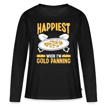 Gold Panner Happiest when Im Panning MinerGold Pan - Women's Premium Organic Long Sleeve Shirt - black - Front - Julia (174cm)