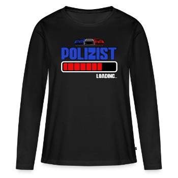 Polizist Loading Polizei - Frauen Premium Bio Langarmshirt - Schwarz - Vorne - Julia (174cm)