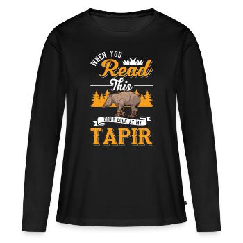 Tapir Tapir occidental Tapirdae Tapir - T-shirt manches longues Premium bio Femme - noir - Devant - Julia (174cm)