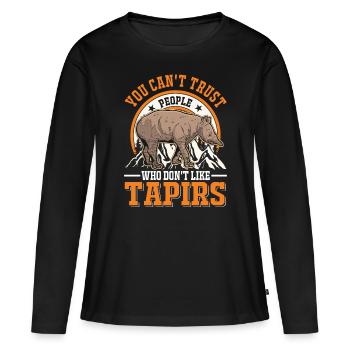 Tapir Tapir occidental Tapirdae Tapir - T-shirt manches longues Premium bio Femme - noir - Devant - Julia (174cm)