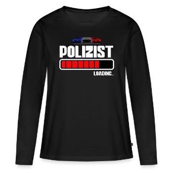 Polizist Loading Polizei - Frauen Premium Bio Langarmshirt - Schwarz - Vorne - Julia (174cm)