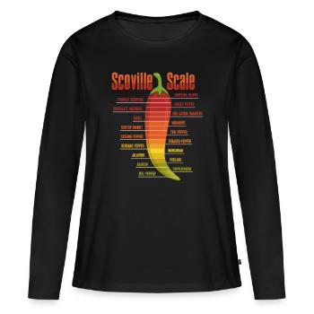 Scoville-Skala Habanero-Chili-Liebhaber - Frauen Premium Bio Langarmshirt - Schwarz - Vorne - Julia (174cm)