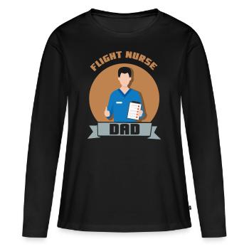 Infirmière de vol Papa Médecin de vol Médecin de vol Médecin de vol - T-shirt manches longues Premium bio Femme - noir - Devant - Julia (174cm)