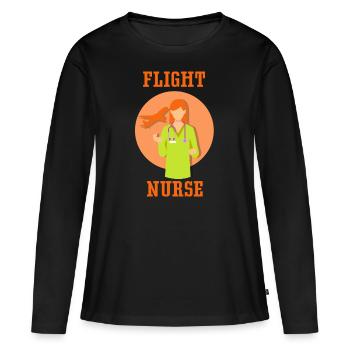 Médecin de vol Profession Médecin de vol Infirmier de vol - T-shirt manches longues Premium bio Femme - noir - Devant - Julia (174cm)