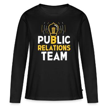 Team Öffentlichkeitsarbeit Job PR Public Relations - Women's Premium Organic Long Sleeve Shirt - black - Front - Julia (174cm)