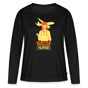 Médecin de vol Profession Médecin de vol Infirmier de vol - T-shirt manches longues Premium bio Femme - noir - Devant - Julia (174cm)