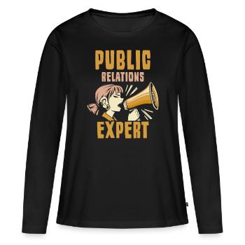 Public Relations Expert Profession PR Job - Women's Premium Organic Long Sleeve Shirt - black - Front - Julia (174cm)