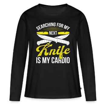 Knife Collector is my Cardio Bladesmithing Knife - Frauen Premium Bio Langarmshirt - Schwarz - Vorne - Julia (174cm)